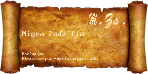 Migra Zsófia névjegykártya